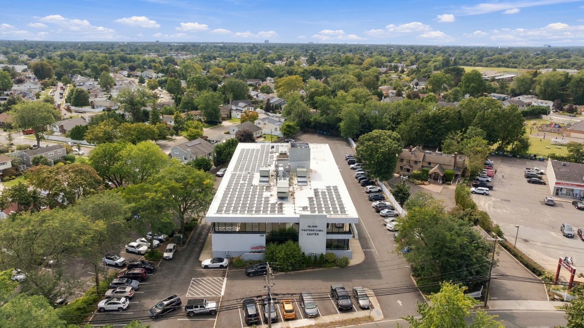 Aerial view of 100 Manetto Hill Road, Plainview
